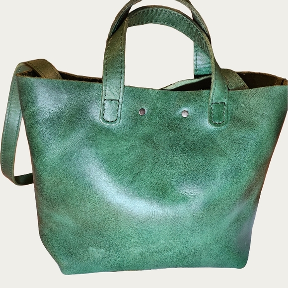 Portland Leather Cowboy Mint Mini Crossbody Tote Bag with Minimalist Design, EUC - Picture 6 of 17